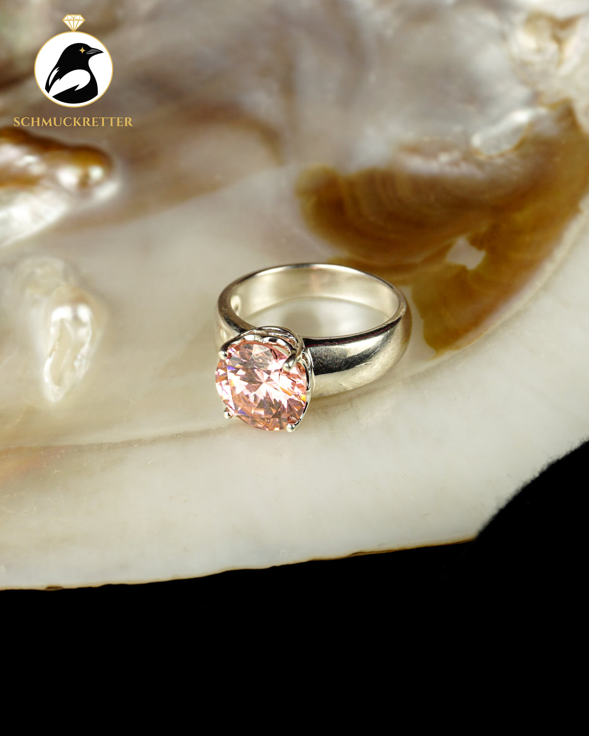 925 Silber Ring mit pinkem Zirkonia, Gr. 57