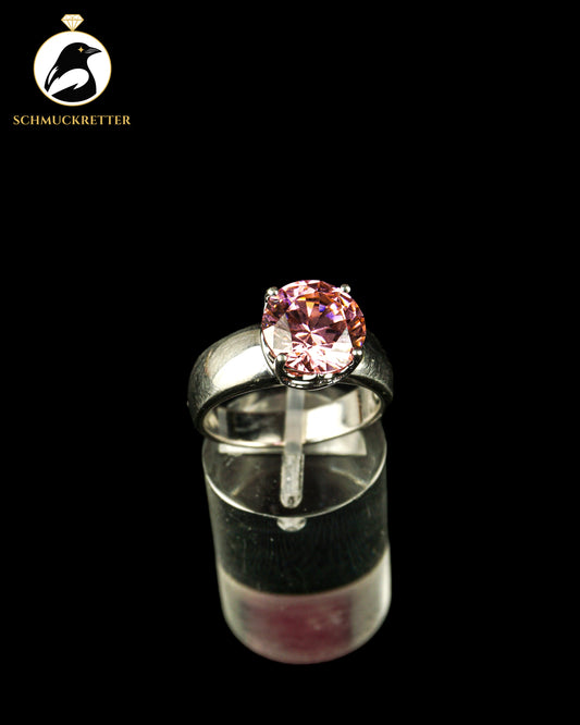 925 Silber Ring mit pinkem Zirkonia, Gr. 57