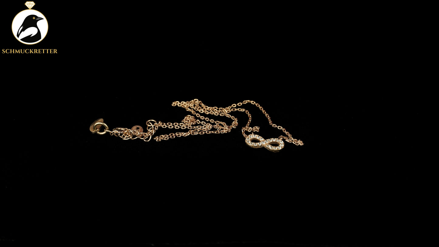 Rosévergoldetes 925 Silber Collier mit Unendlichkeitszeichen
