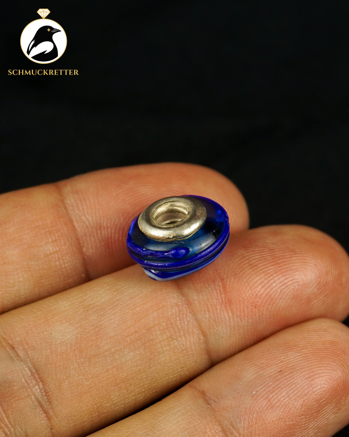 PANDORA Bead aus 925 Silber mit Muranoglas, blau