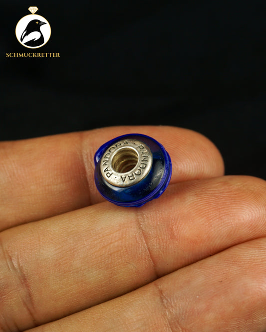 PANDORA Bead aus 925 Silber mit Muranoglas, blau