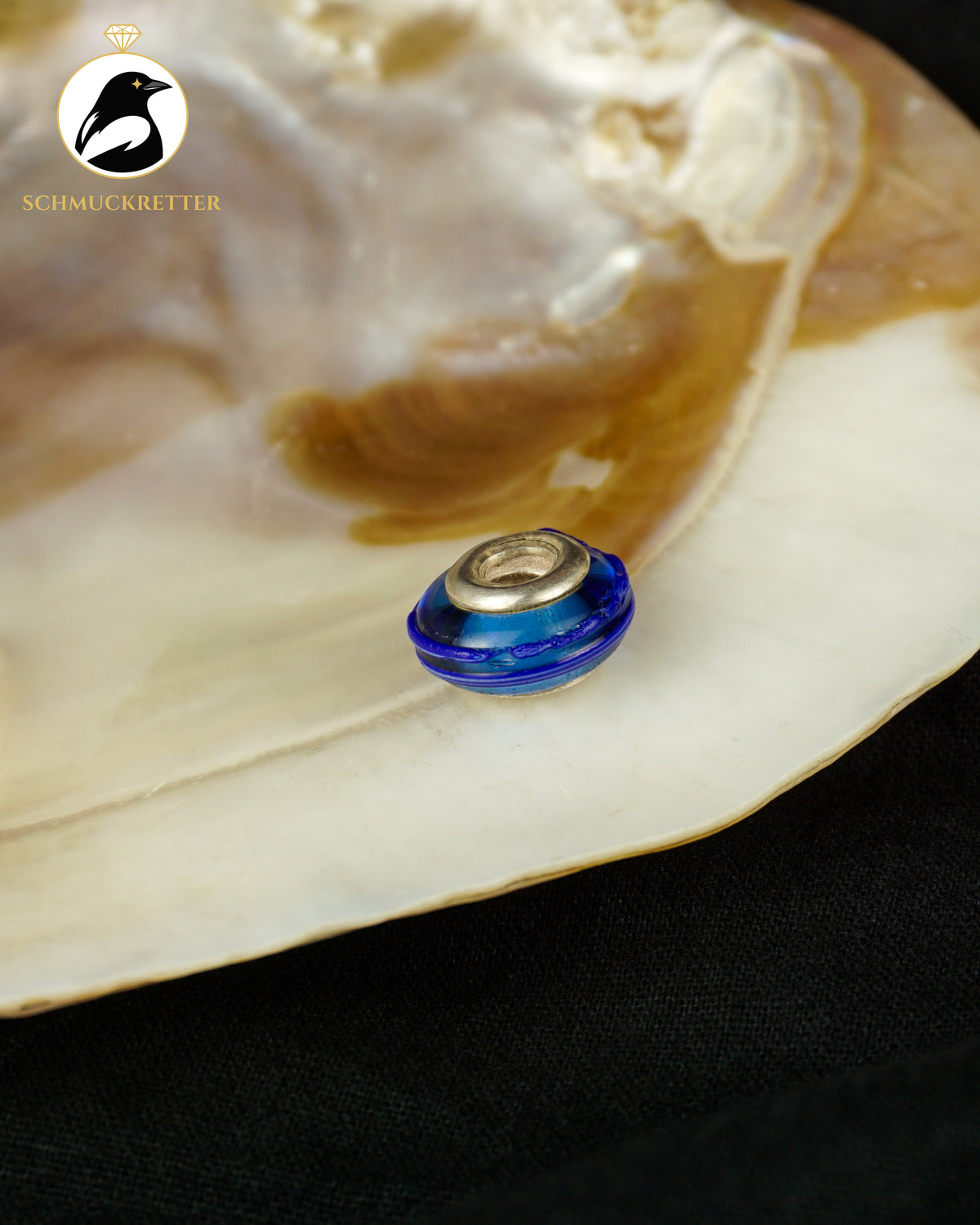 PANDORA Bead aus 925 Silber mit Muranoglas, blau