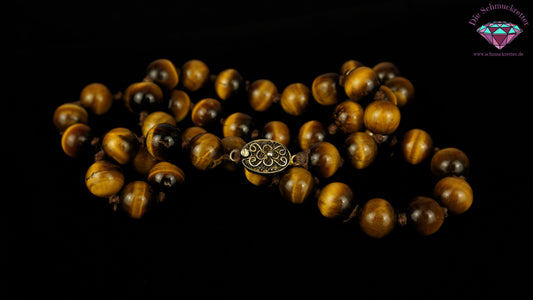 Chinesische Tigeraugenkette mit Echtsilber Verschluss