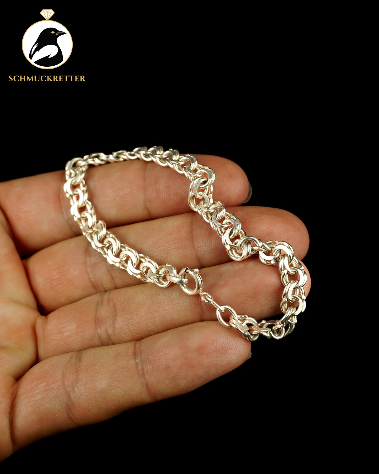 Doppelankerarmband aus 835 Silber - 19,5cm
