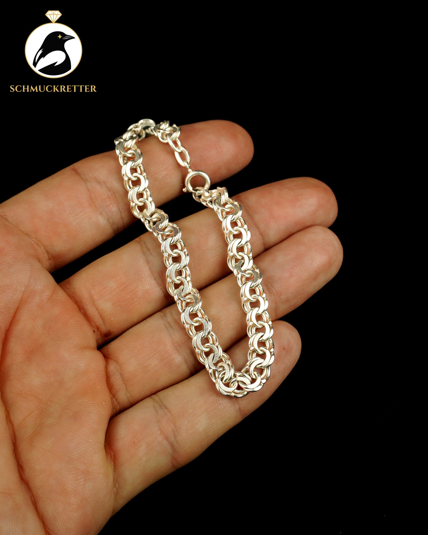 Doppelankerarmband aus 835 Silber - 19,5cm