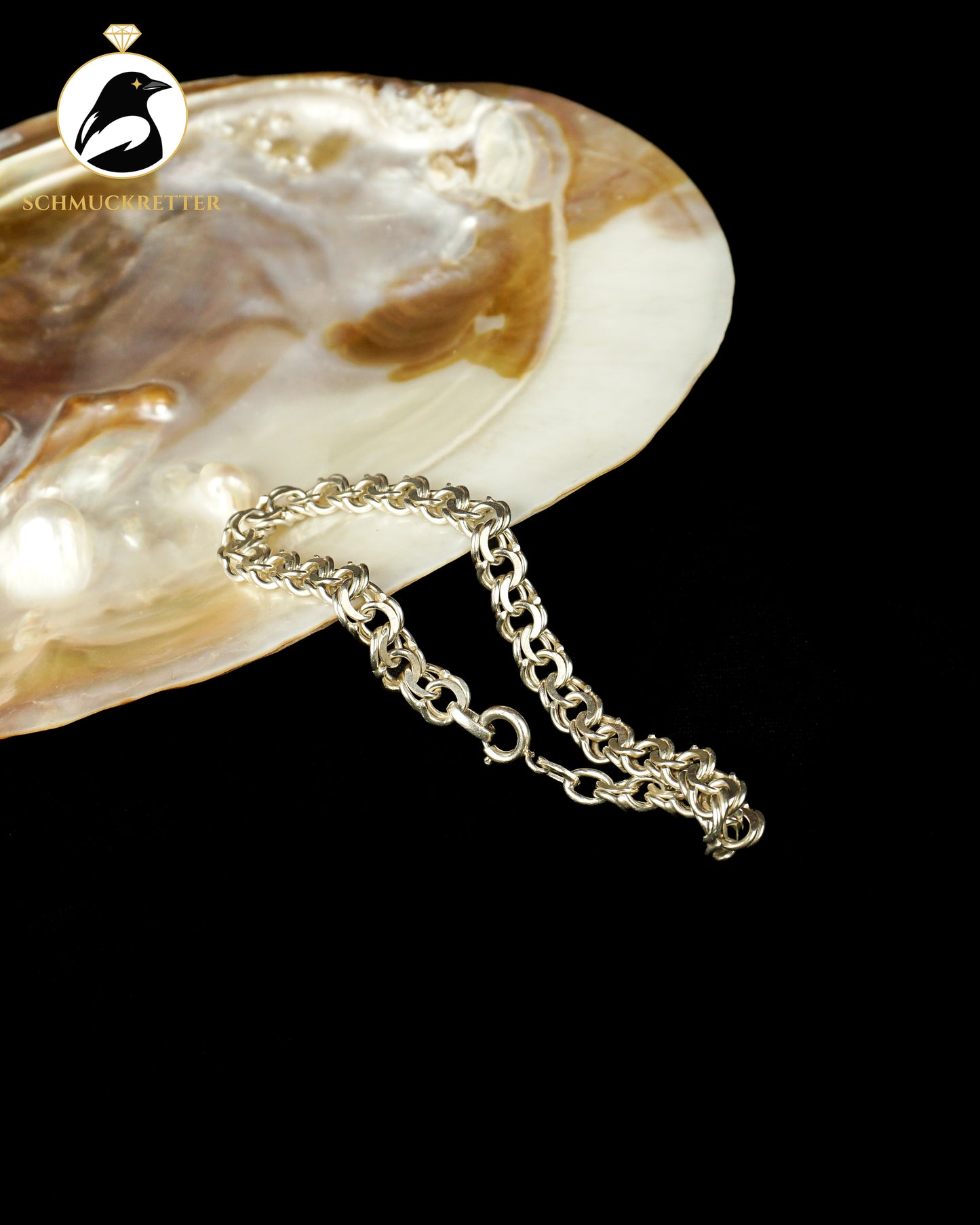 Doppelankerarmband aus 835 Silber - 19,5cm