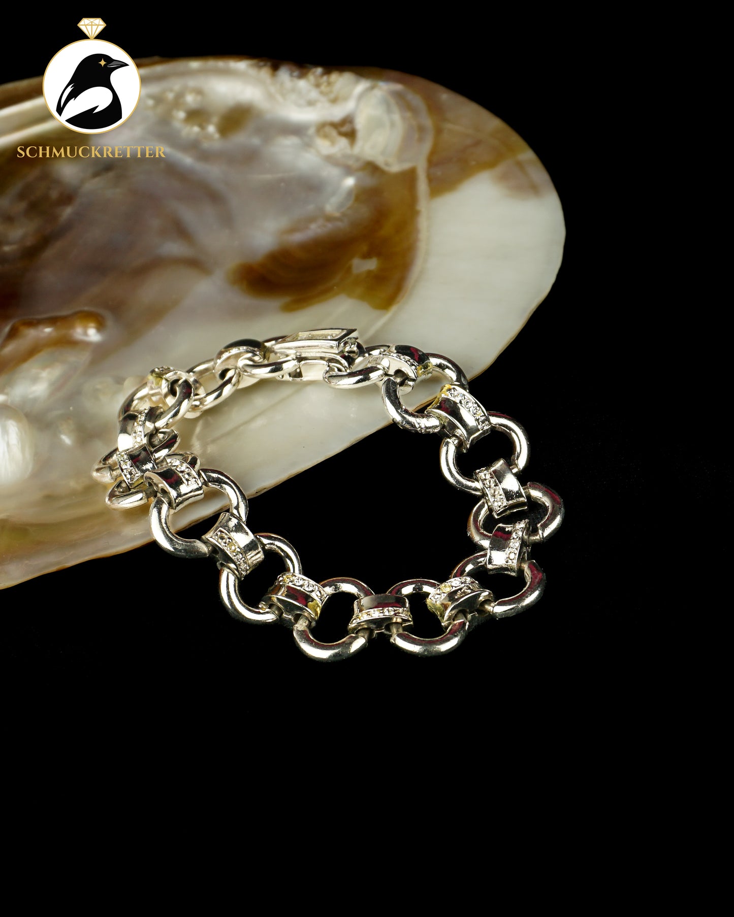 Grossé - Rhodiniertes Armband mit Strasssteinen