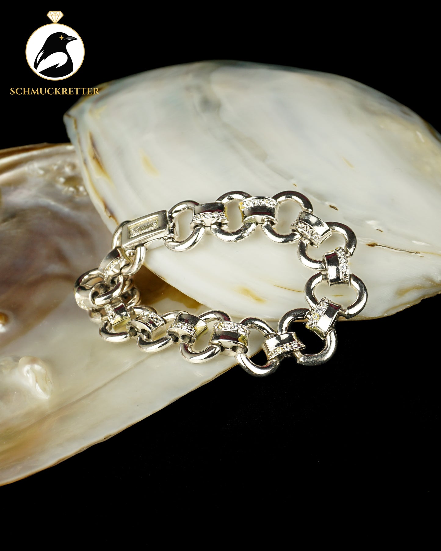 Grossé - Rhodiniertes Armband mit Strasssteinen