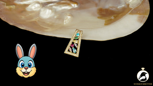 585 Gold Anhänger mit bunten Zirkonia aus Istanbul