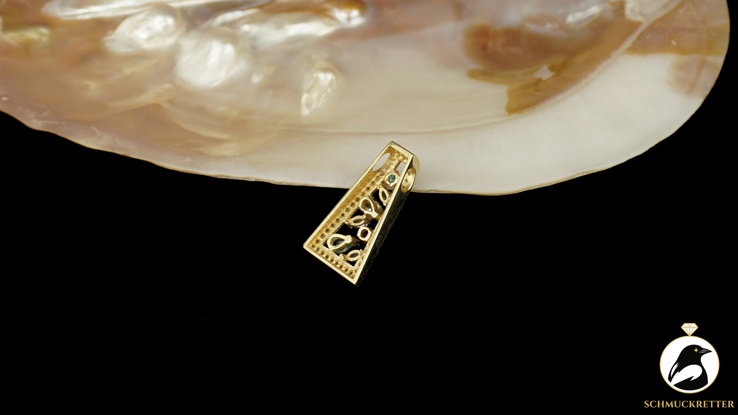 585 Gold Anhänger mit bunten Zirkonia aus Istanbul