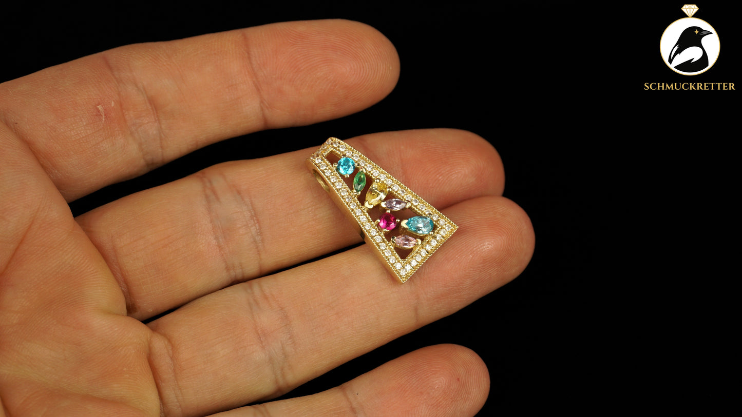 585 Gold Anhänger mit bunten Zirkonia aus Istanbul