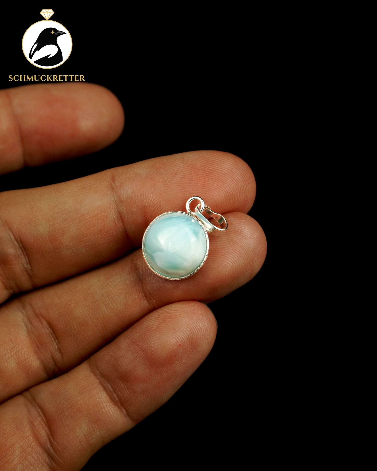Karibischer Himmel – 925 Silber Anhänger mit Larimar