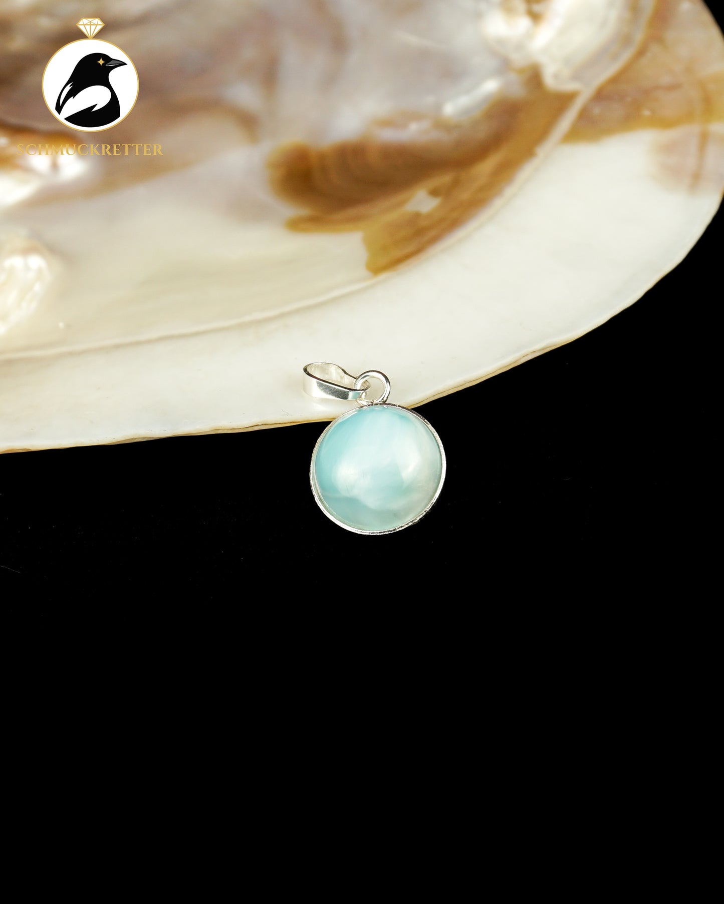Karibischer Himmel – 925 Silber Anhänger mit Larimar
