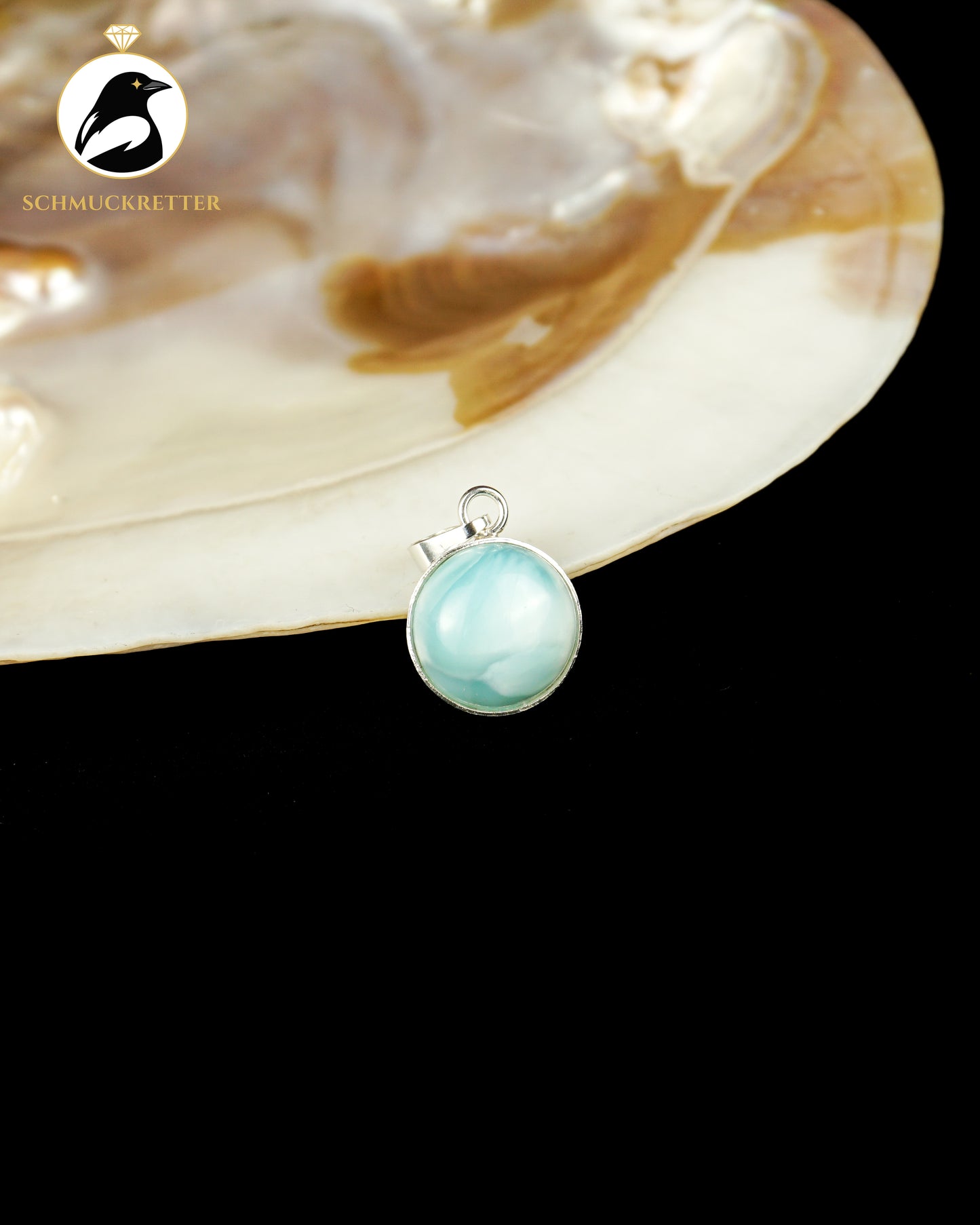 Karibischer Himmel – 925 Silber Anhänger mit Larimar