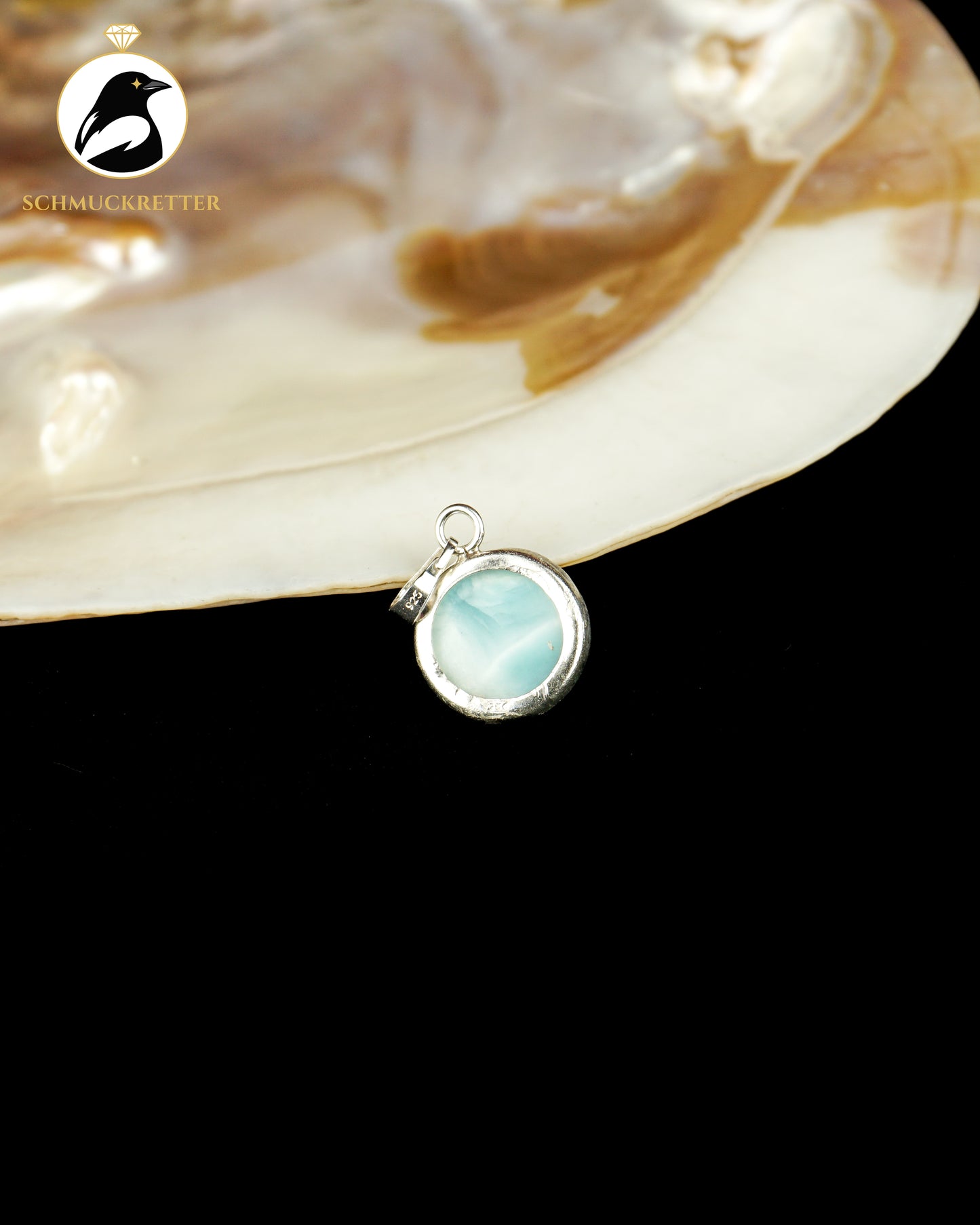Karibischer Himmel – 925 Silber Anhänger mit Larimar