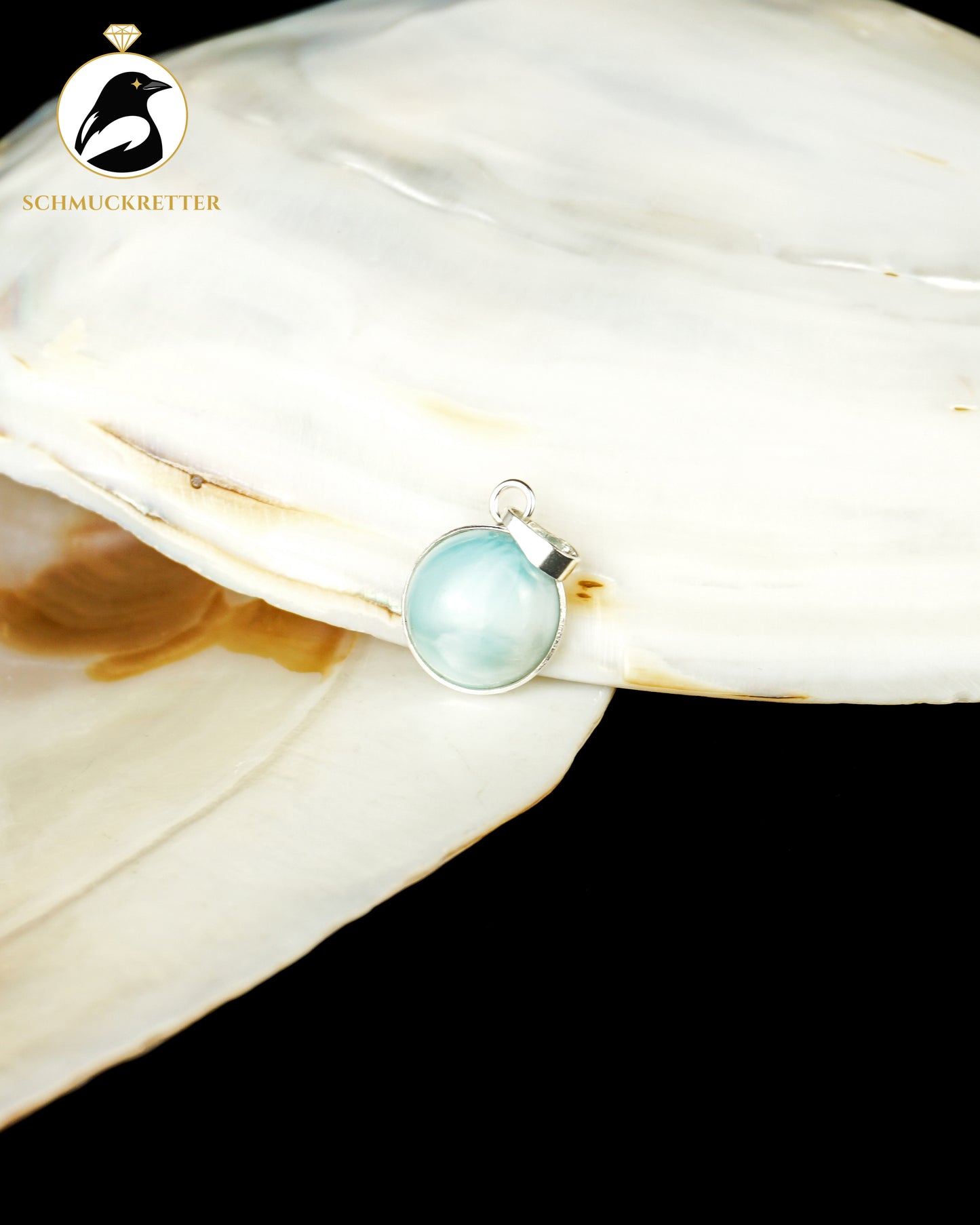 Karibischer Himmel – 925 Silber Anhänger mit Larimar