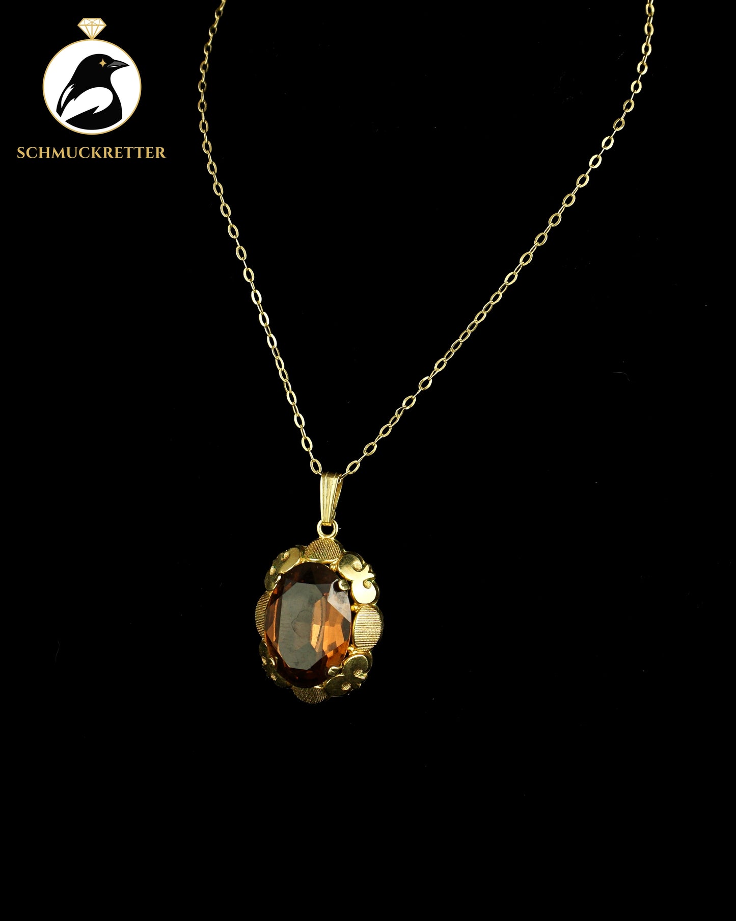 Anhänger mit Schmuckstein und Kette, Amerikaner Gold von Kordes & Lichtenfels
