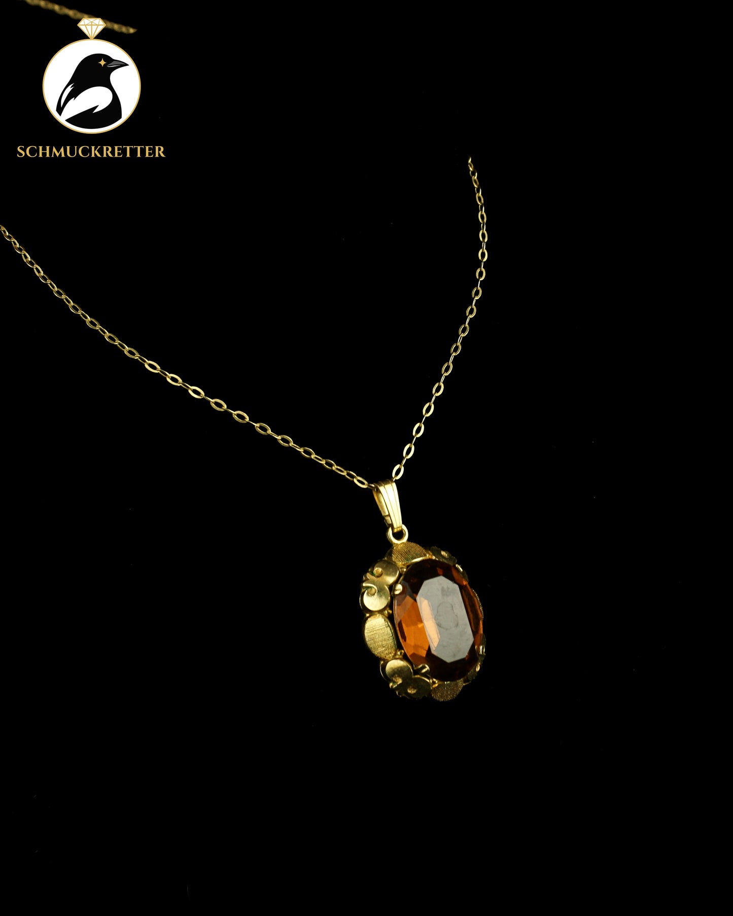 Anhänger mit Schmuckstein und Kette, Amerikaner Gold von Kordes & Lichtenfels