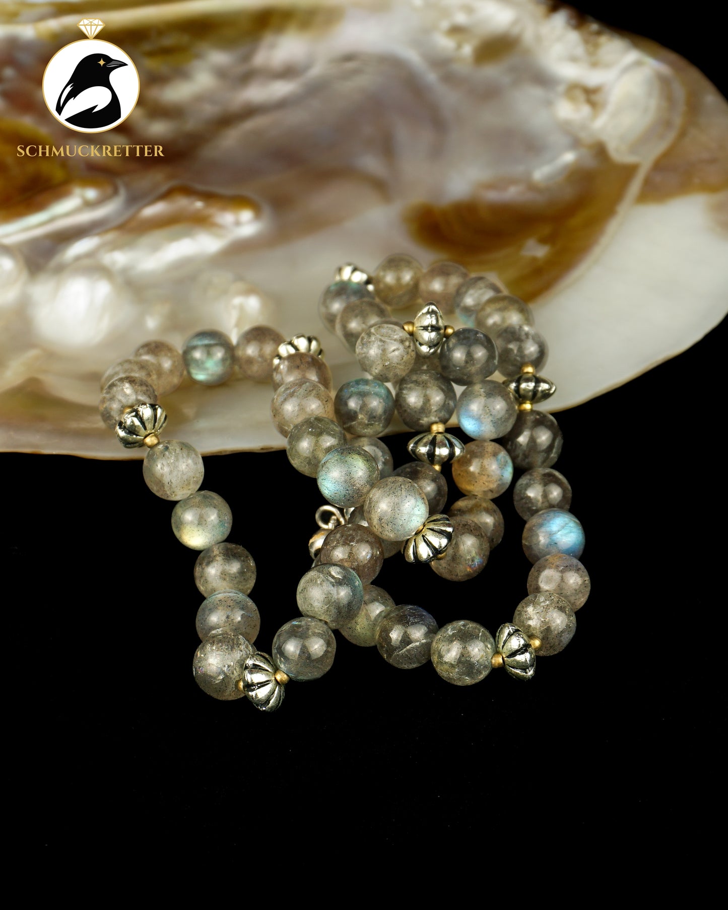 Labradoritkette mit 925 Silber Verschluss