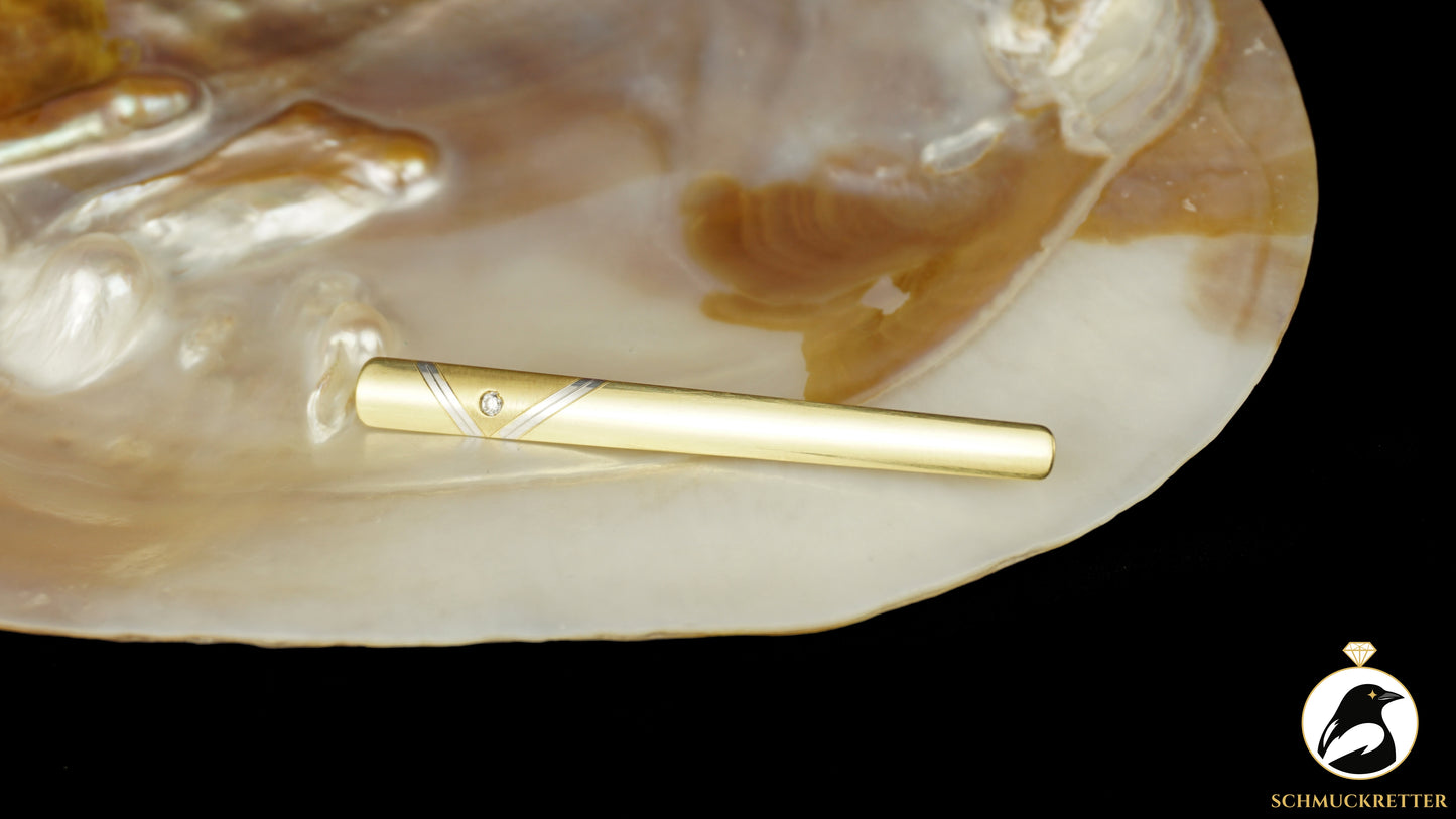 Krawattenklammer aus 333 Gold von Ferdinand Zerrenner, Pforzheim, SALE