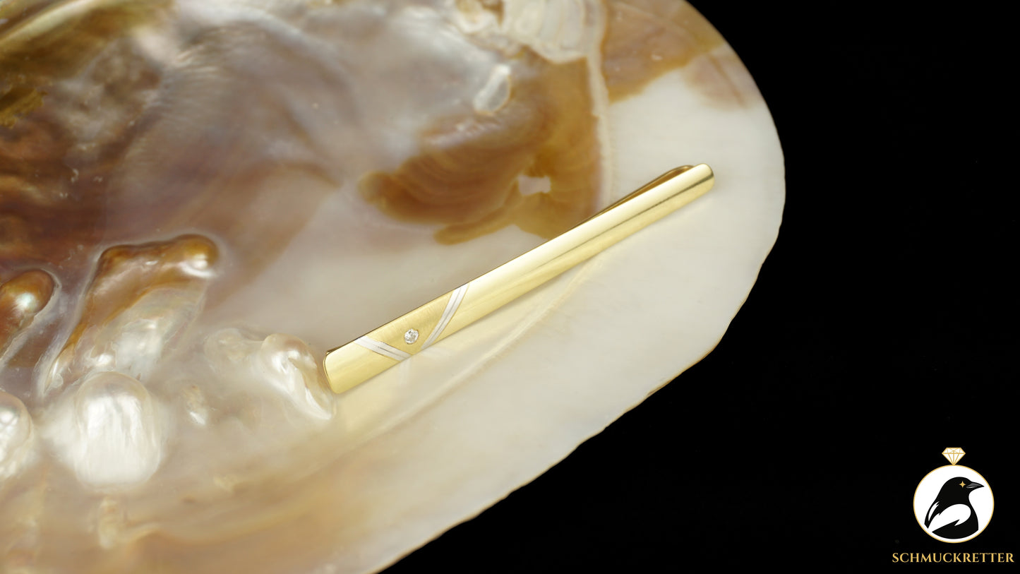 Krawattenklammer aus 333 Gold von Ferdinand Zerrenner, Pforzheim, SALE