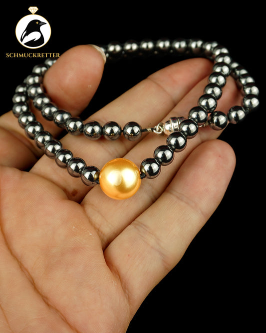 Pfeffinger Kette aus Hämatit mit Süßwasserperle - 925 Silber Verschluss
