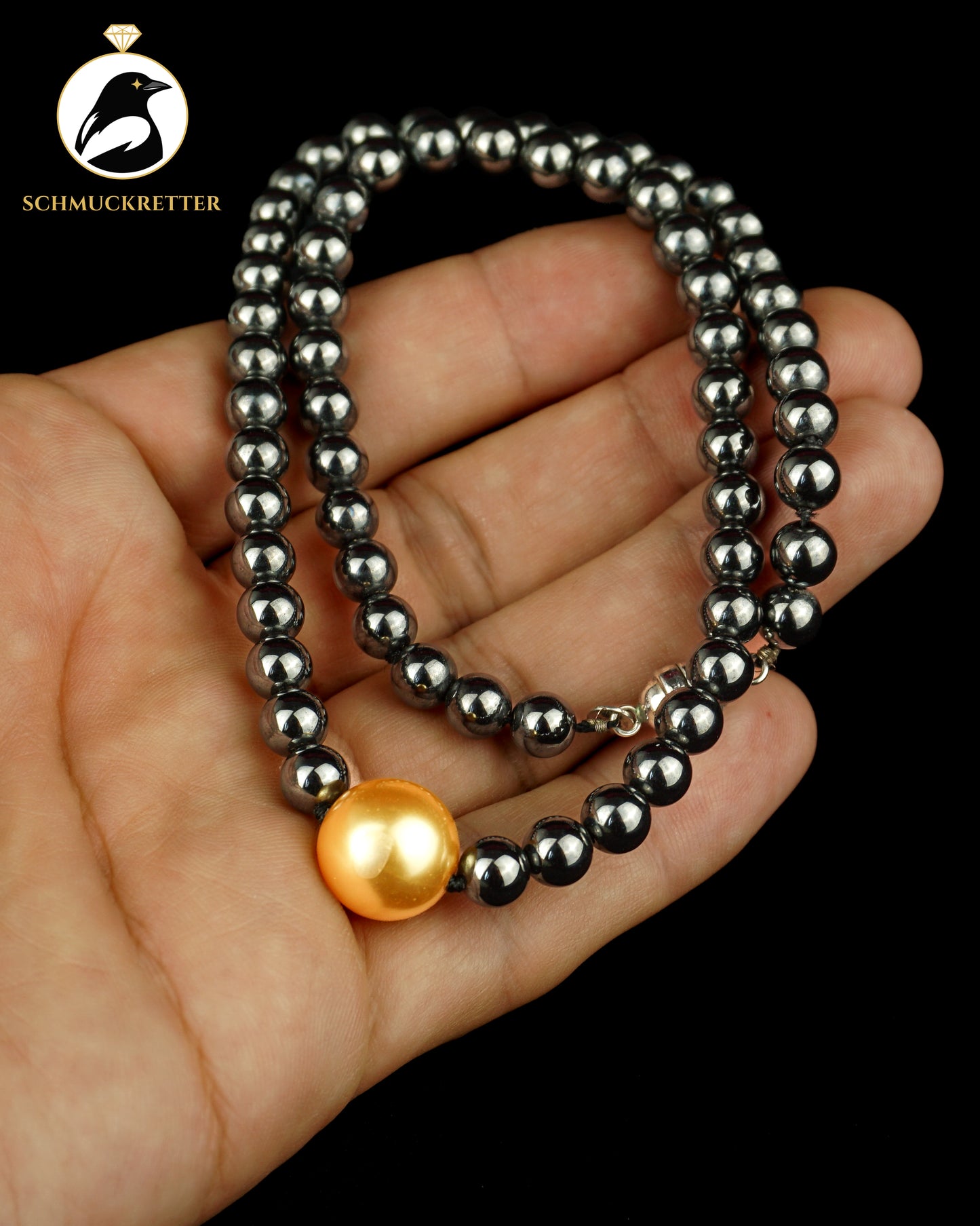 Pfeffinger Kette aus Hämatit mit Süßwasserperle - 925 Silber Verschluss