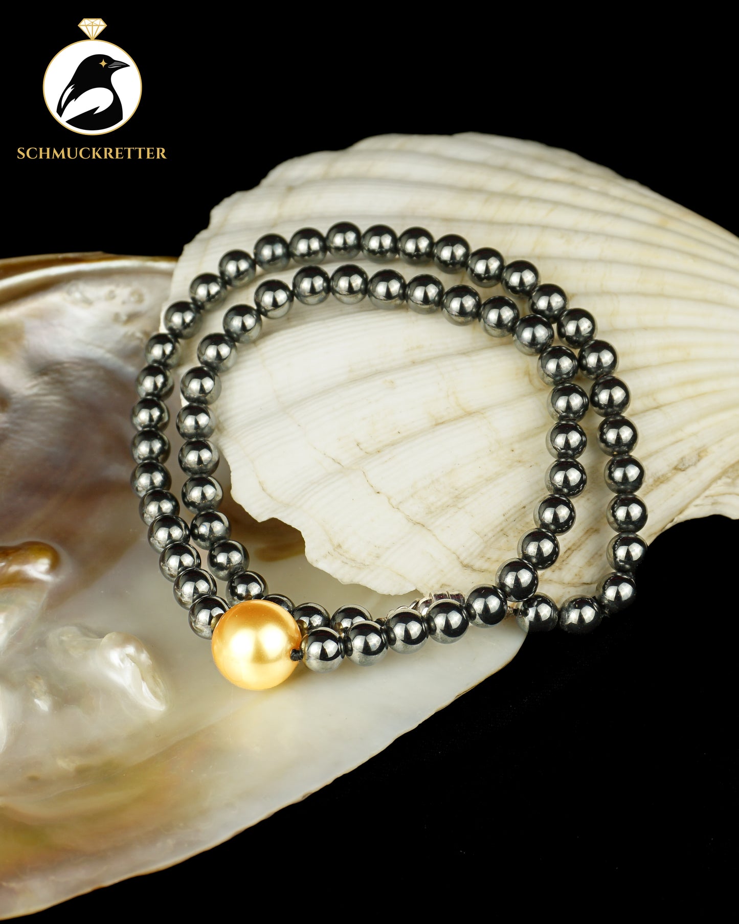 Pfeffinger Kette aus Hämatit mit Süßwasserperle - 925 Silber Verschluss
