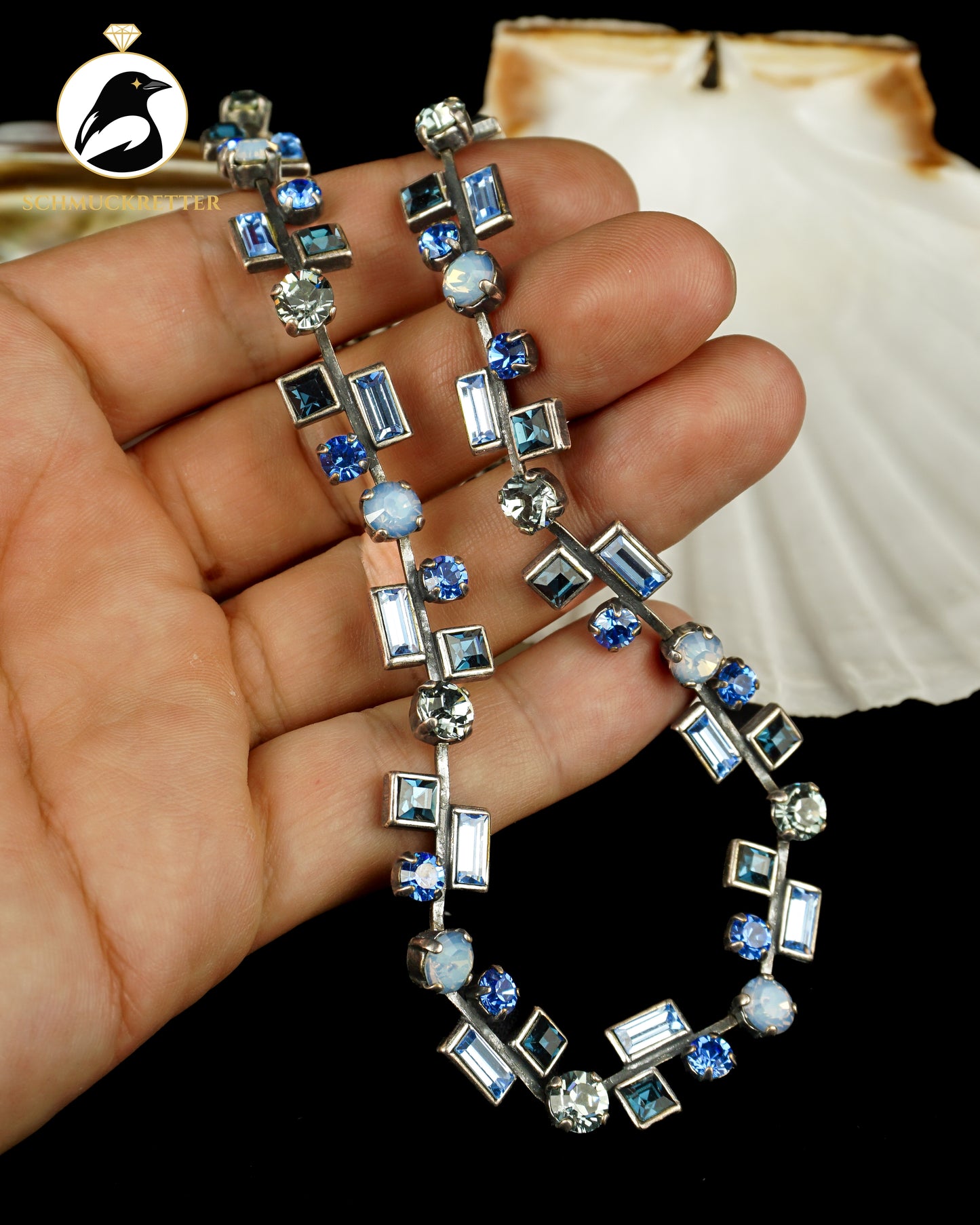 Sergio Engel Designercollier in Blautönen – Berliner Schmuckmanufaktur