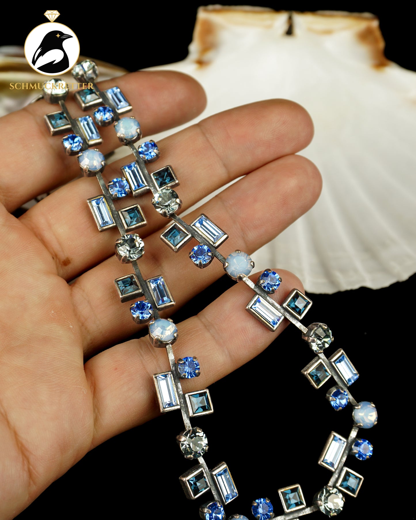 Sergio Engel Designercollier in Blautönen – Berliner Schmuckmanufaktur