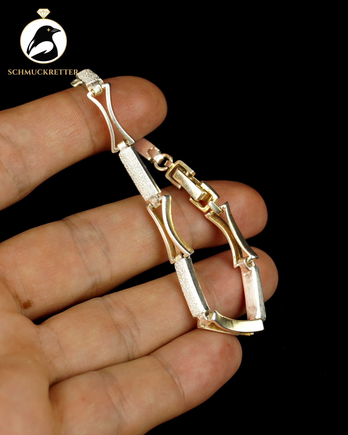 Armband aus 925 Silber, bicolor