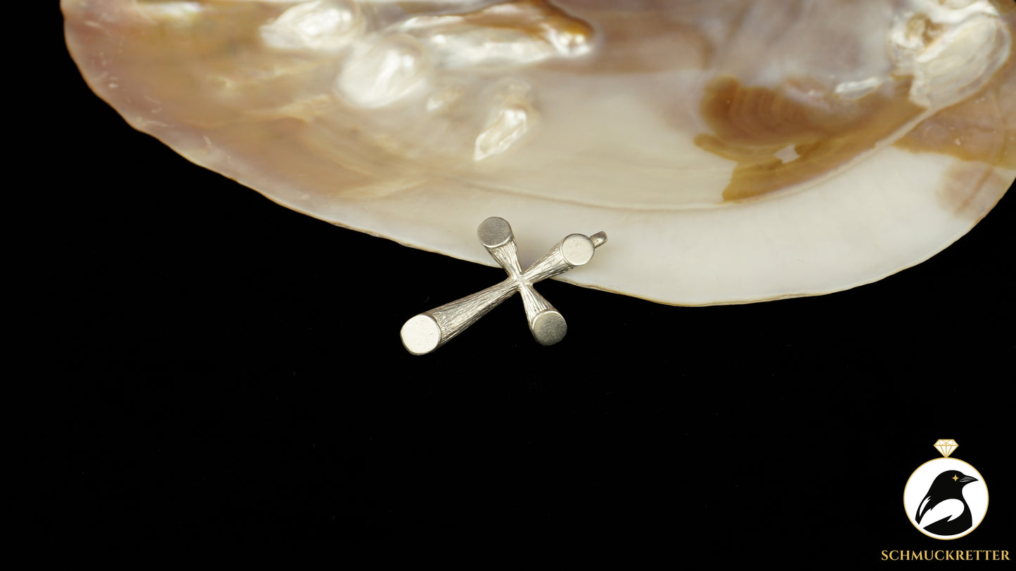 Kreuz Anhänger aus 835 Silber, Vintage