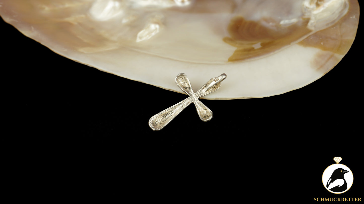 Kreuz Anhänger aus 835 Silber, Vintage