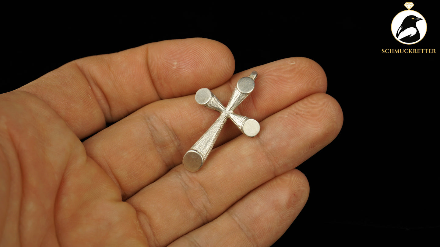 Kreuz Anhänger aus 835 Silber, Vintage