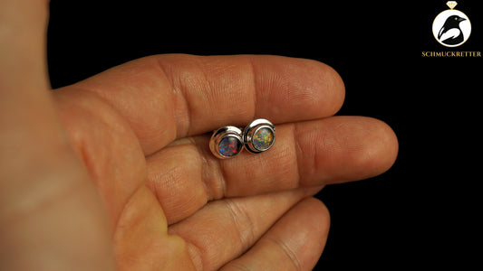 Opal Ohrstecker aus 585 Weißgold
