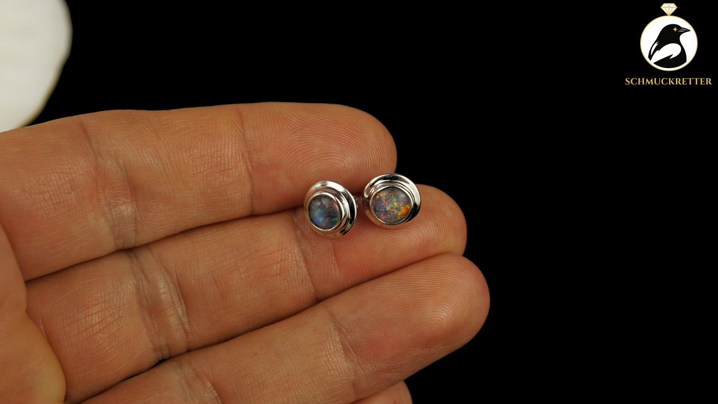 Opal Ohrstecker aus 585 Weißgold