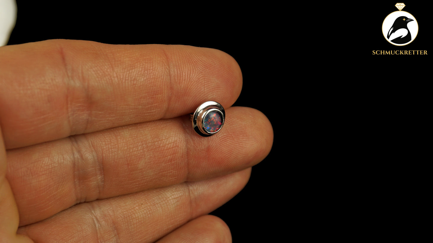 Opal Ohrstecker aus 585 Weißgold