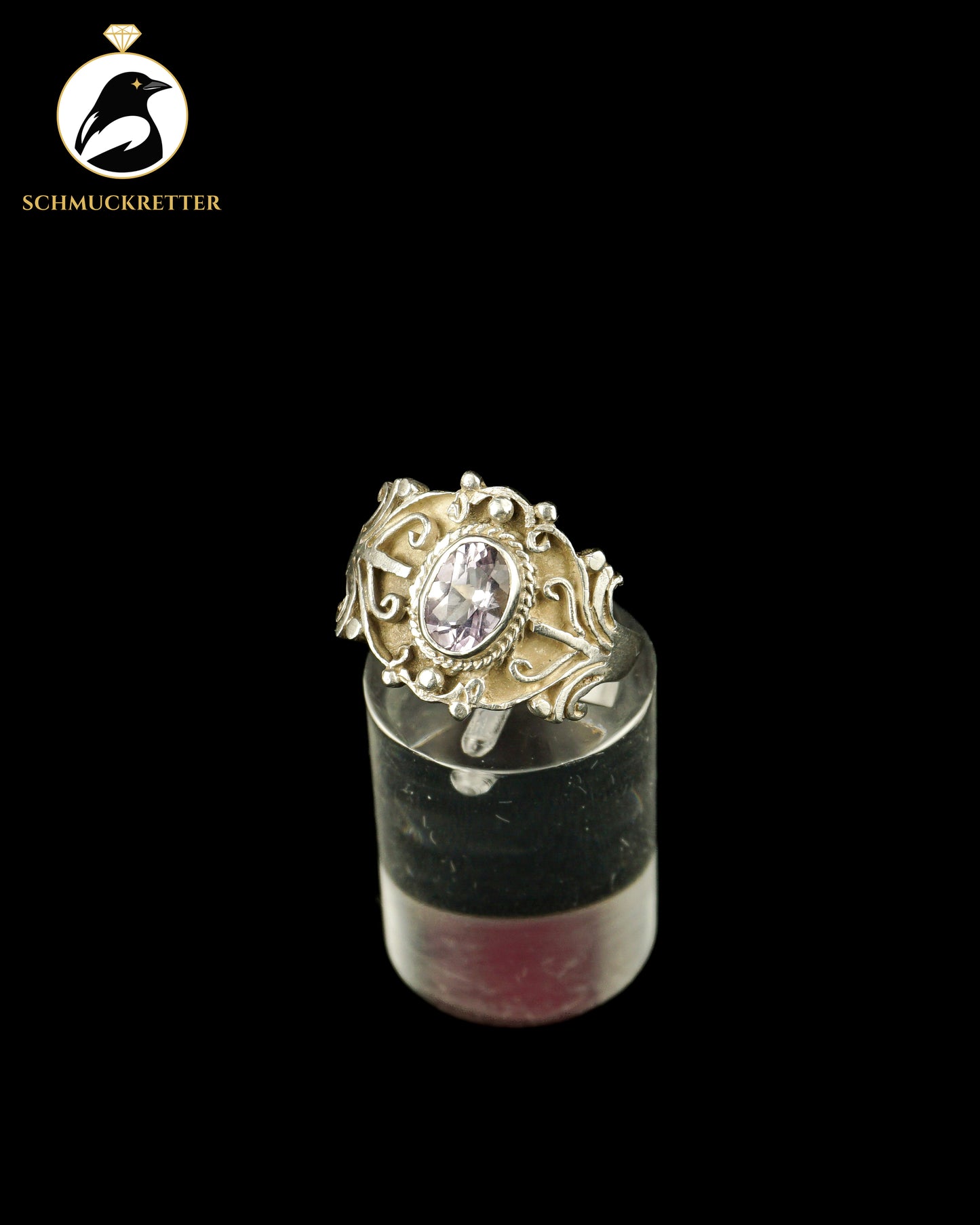 925 Silber Ring mit hellem, fliederfarbenem Amethyst, Gr. 55
