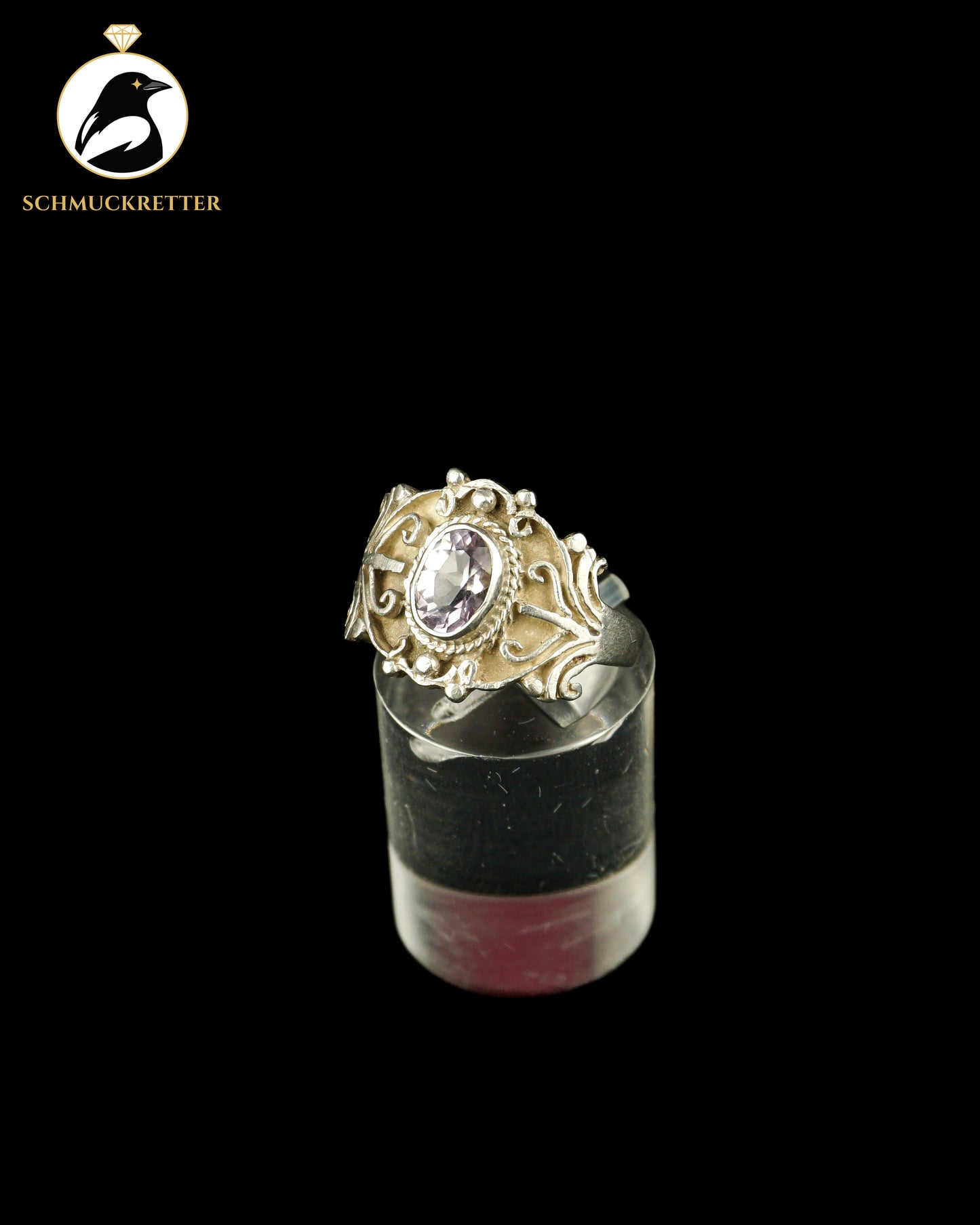 925 Silber Ring mit hellem, fliederfarbenem Amethyst, Gr. 55