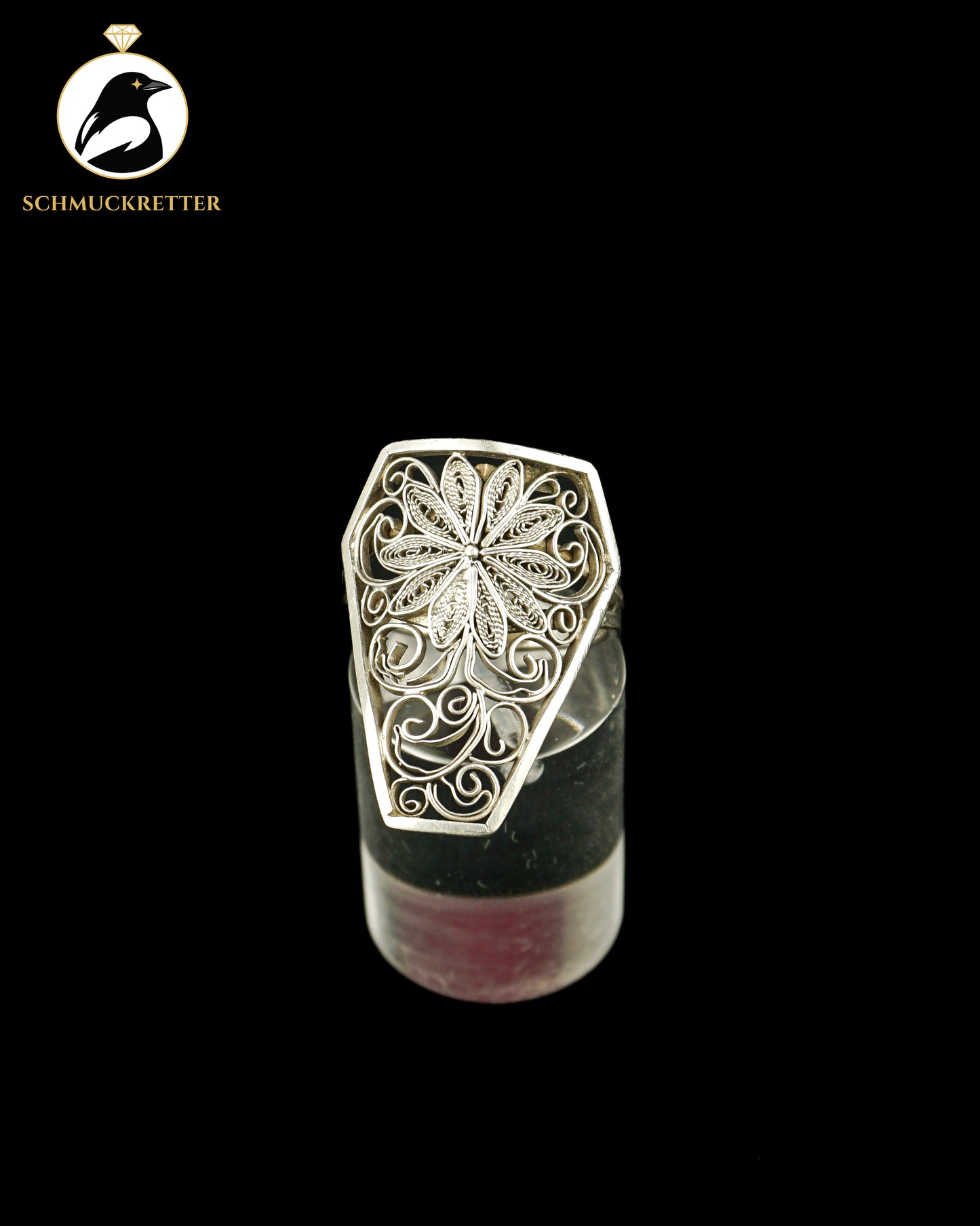 Filigraner 800 Silber Ring, Gr. 54