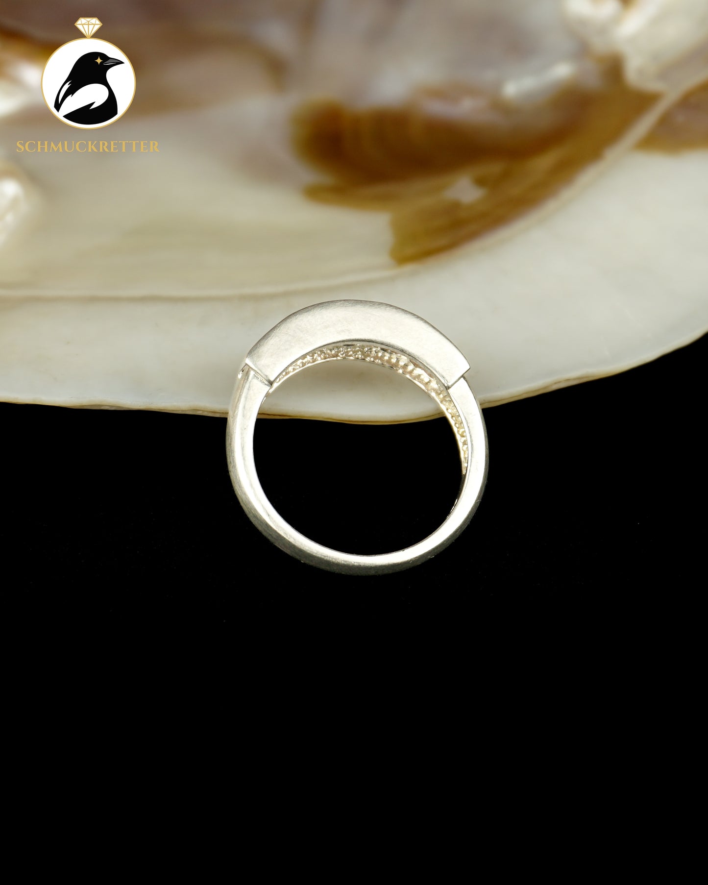 925 Silber Halbmemory Ring mit pinken Zirkonia, Gr. 57
