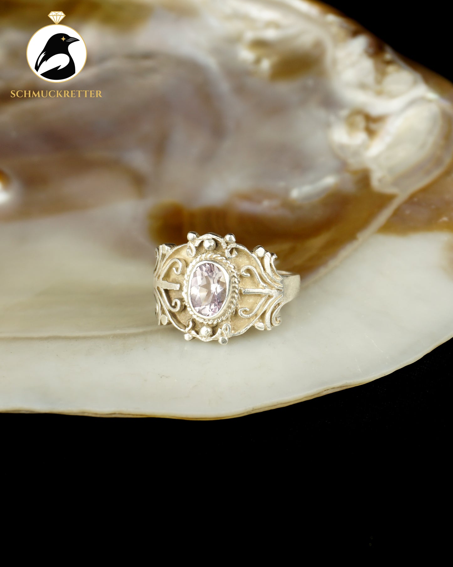 925 Silber Ring mit hellem, fliederfarbenem Amethyst, Gr. 55