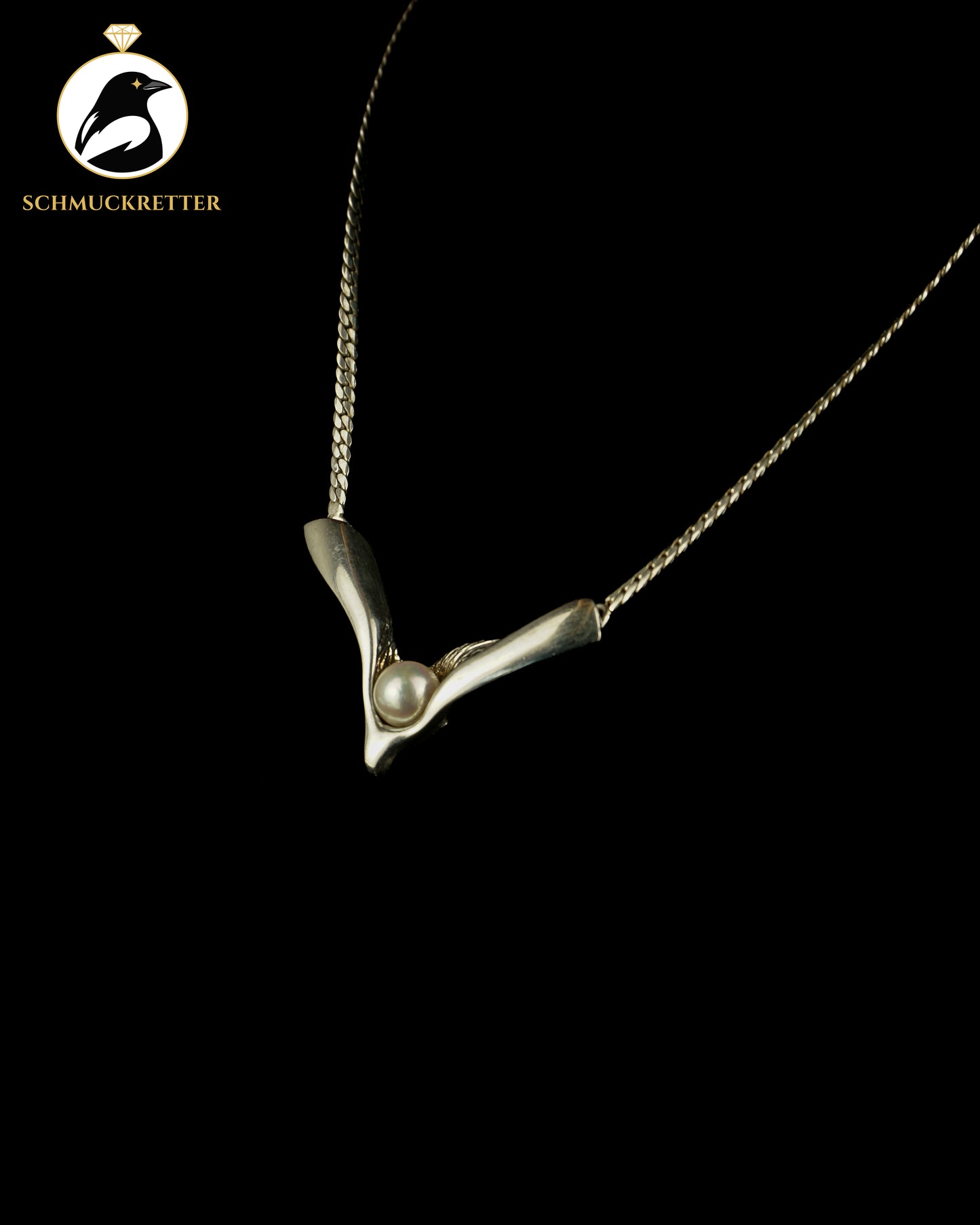 Hermann Siersbol Designercollier aus Dänemark - 925 Silber mit Akoya Perle