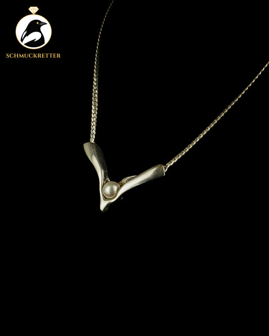 Hermann Siersbol Designercollier aus Dänemark - 925 Silber mit Akoya Perle