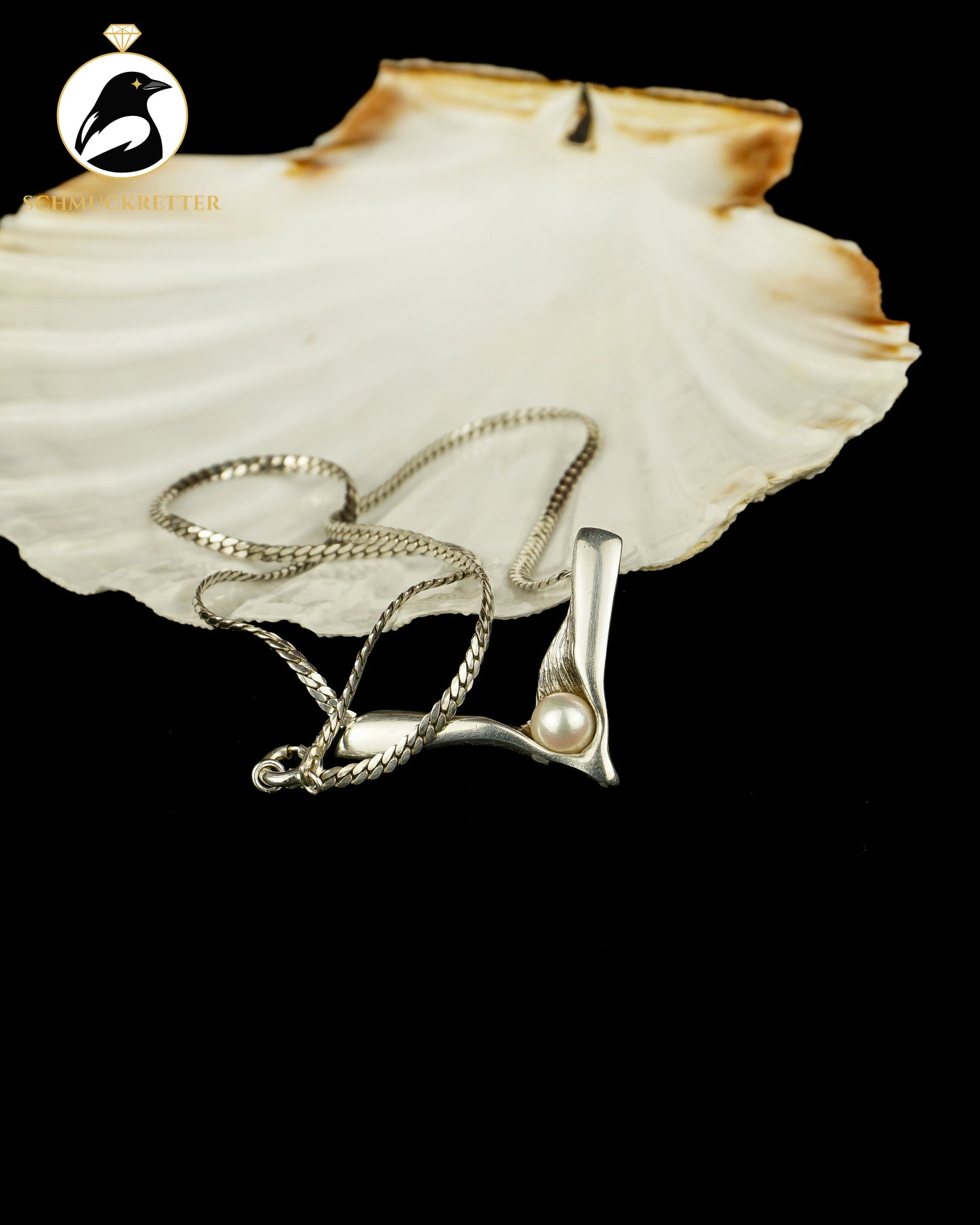 Hermann Siersbol Designercollier aus Dänemark - 925 Silber mit Akoya Perle