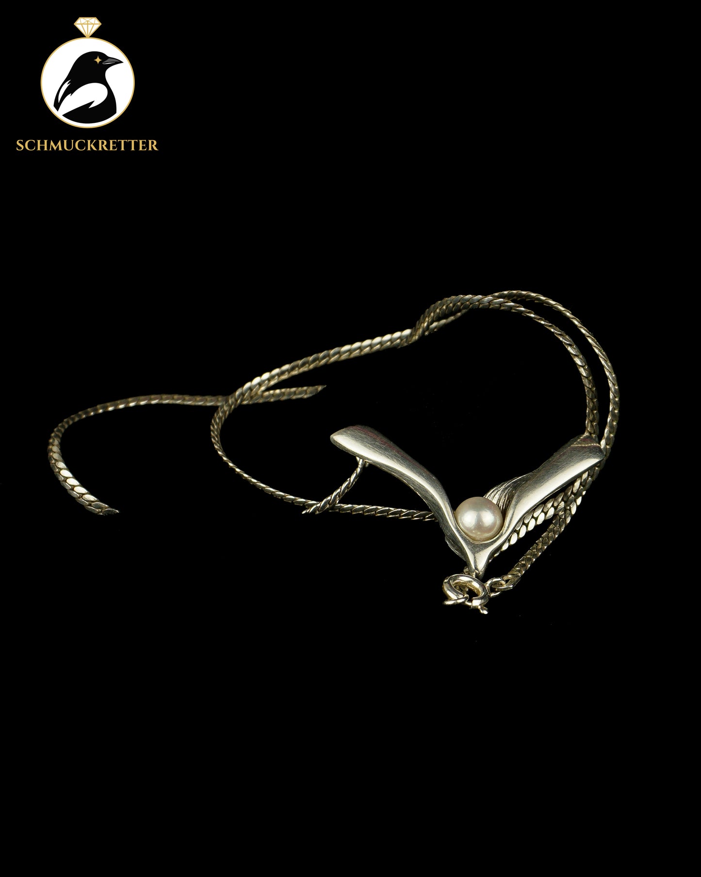 Hermann Siersbol Designercollier aus Dänemark - 925 Silber mit Akoya Perle