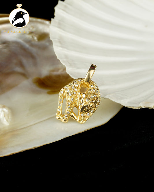 Panther-Anhänger aus 333 Gold mit Zirkonia & Clip-Öse