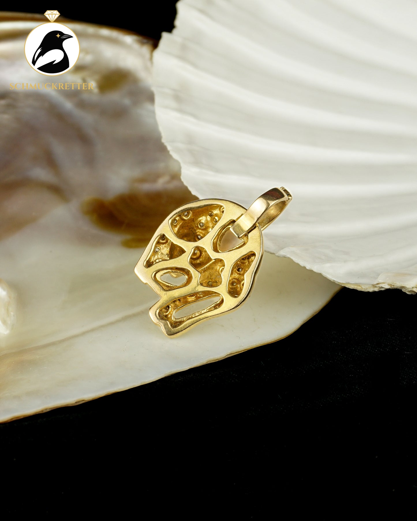 Panther-Anhänger aus 333 Gold mit Zirkonia & Clip-Öse