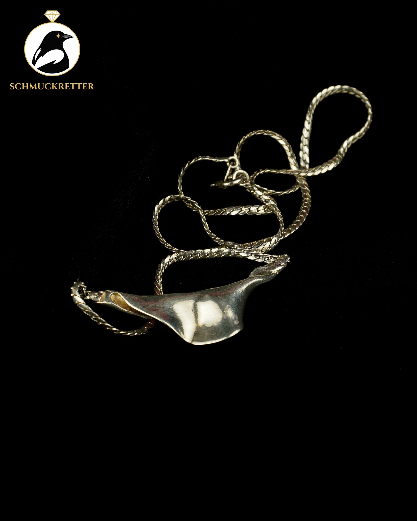 Modernistisches Collier aus Dänemark, 925 Silber mit Zirkonia