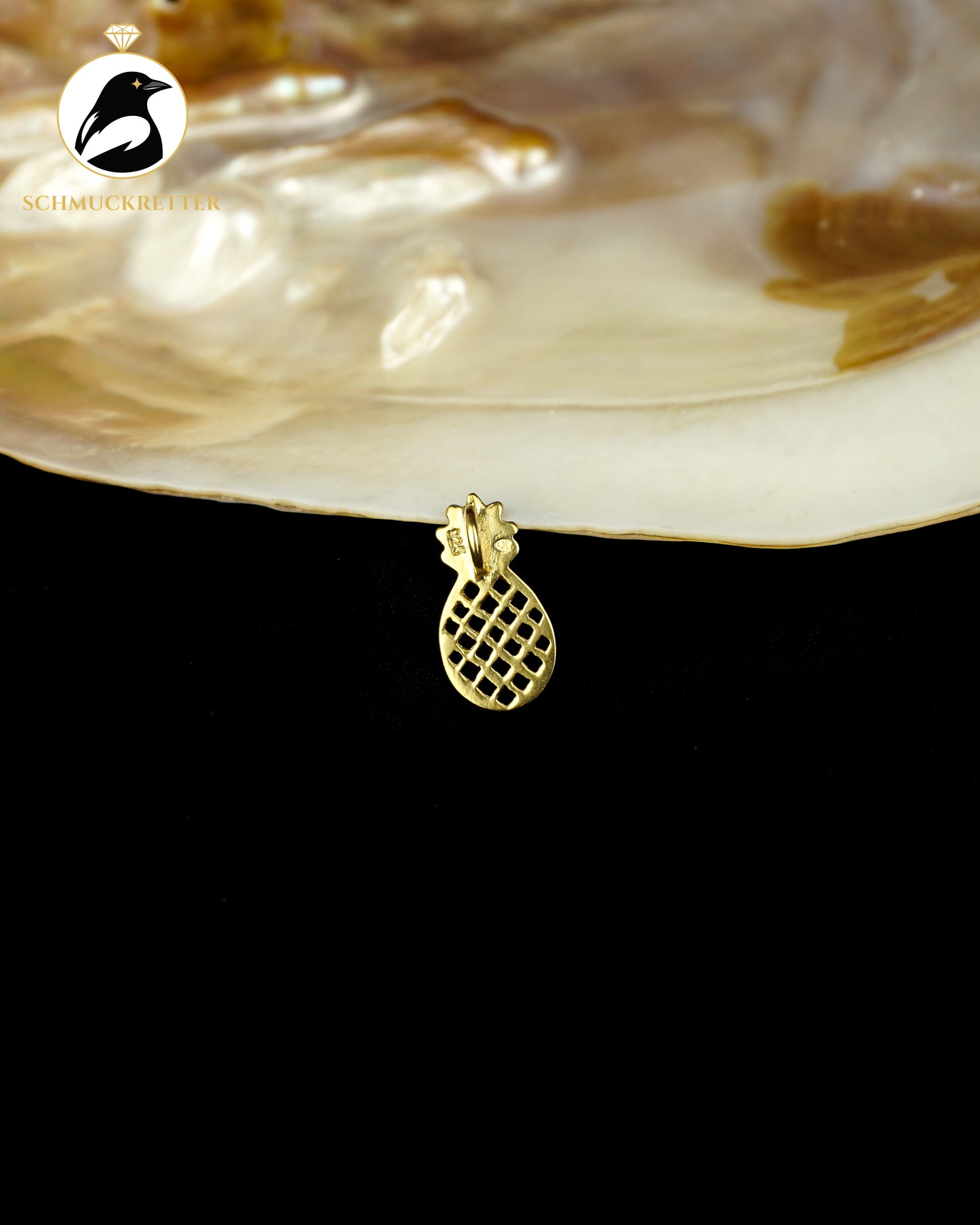 Ananas Anhänger aus vergoldetem 925 Silber